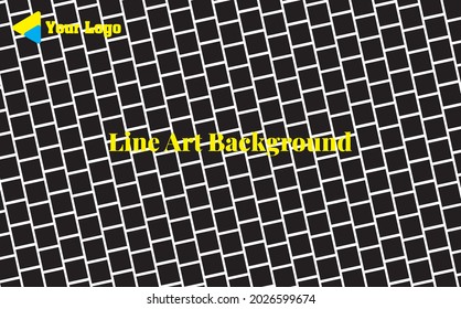 The black block pattern shapes an abstract background.