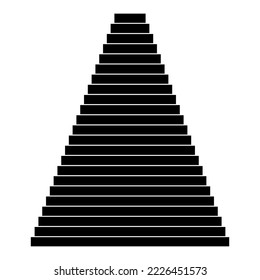 Black block pyramid. Business financial investment. Vector illustration. Stock image. 