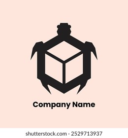 Black Block Turtle Abstract Logo