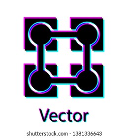Black Blockchain technology icon isolated on white background. Cryptocurrency data sign. Abstract geometric block chain network technology business. Vector Illustration