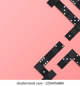 Black blocks frame on blank pink background vector