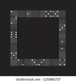 Black blocks frame on blank black background vector
