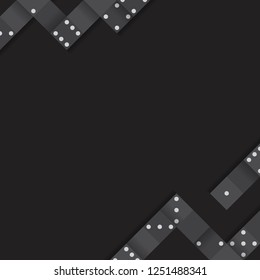 Black blocks frame on blank black background vector