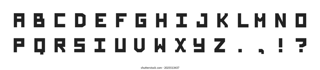 Black blocky vector font. Decorative font for books, posters, postcard, typography. Vector.