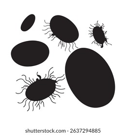 Black blood cells vector isolated on white background.