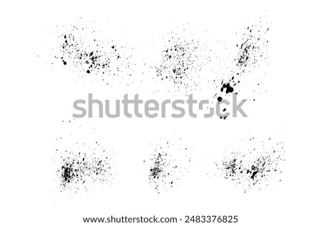 Black blood vector splatter ink abstract brush stroke background set. Decorative brush stroke design	