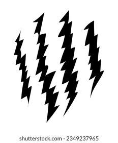 Ilustración del vector de arañazos de arañazos sangrientos de color negro EPS 10