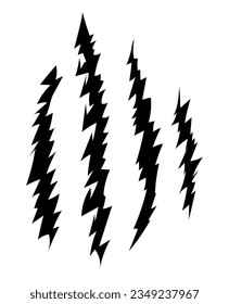 Ilustración del vector de arañazos de arañazos sangrientos de color negro EPS 10