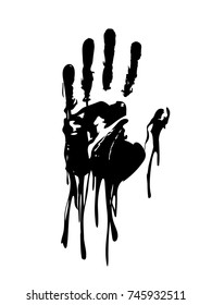 Black Bloody Hand Graphic Vector