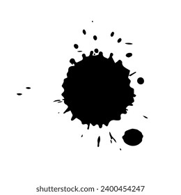 Schwarzer Fleck, dekorativer Fleck, Splash, Schmuck. Abstrakte dekorative Vektorelemente.