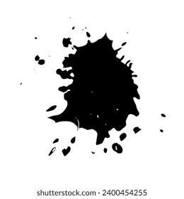 Black blot, decorative spot, splashes, smudges. Abstract decorative, vector elements.