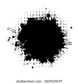 Black blot. Grunge Design Element. Brush Strokes. Vector illustration