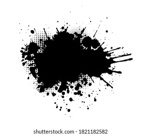 Black blot. Grunge Design Element. Brush Strokes. Vector illustration