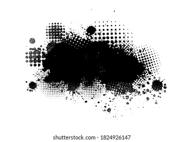 Black blot. Grunge Design Element. Brush Strokes. Vector illustration