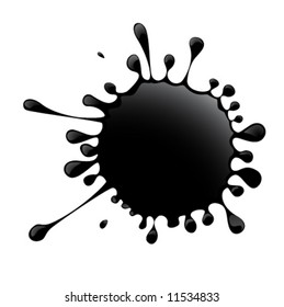 black blot from ink with reflections