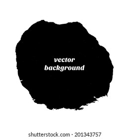 Black blot isolated on white. Vector illustration. 