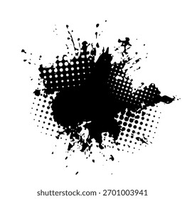 Mancha negra aislada en el fondo blanco. Dibujado a mano. No IA, Ilustración vectorial