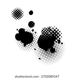 Mancha negra aislada en el fondo blanco. Dibujado a mano. No IA, Ilustración vectorial