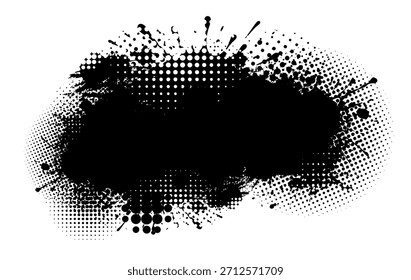Schwarzer Fleck einzeln auf weißem Hintergrund. Handgezeichnet. Nicht AI, Vektorgrafik