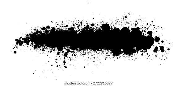 Schwarzer Fleck einzeln auf weißem Hintergrund. Handgezeichnet. Nicht AI, Vektorgrafik