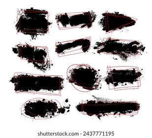 Black blot object. Vector illustration