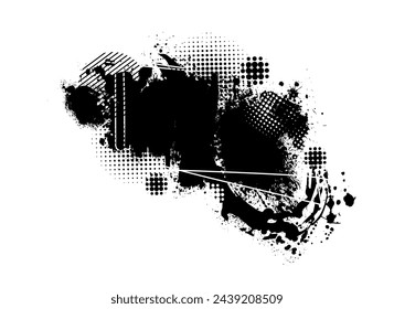 Black blot object. Vector illustration