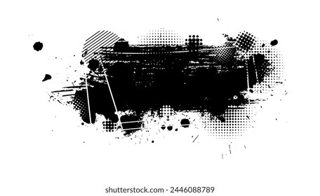 Black blot object. Vector illustration