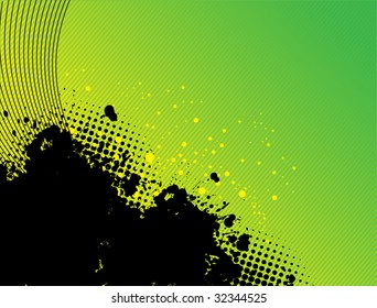 Black blot on green
