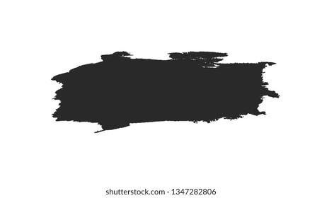 The black blot on a white background. Smear of texture brush.