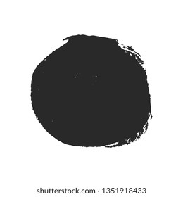 The black blot on a white background. Smear of texture brush.