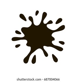 Black blot on a white background. Vector illustration.