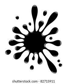 Black blot on white background
