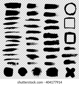Black Blot Set, Isolated on Transparent Background, With Gradient Mesh, Vector Illustration