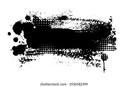 Corazón negra con salpicaduras. Ilustración del vector