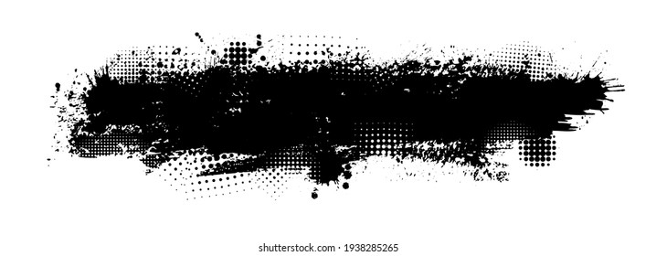 Black blot with splashes. Vector illustration