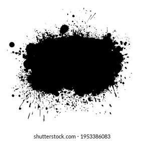 Corazón negra con salpicaduras. Ilustración del vector