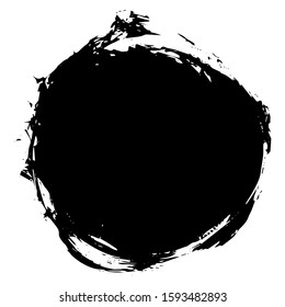 Black blotch stain, brush stroke effect isolated on white background, stock vector illustration for design of idecra, logotopes, cards