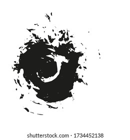 Black blots of different shapes on a white background. Vector illustration.