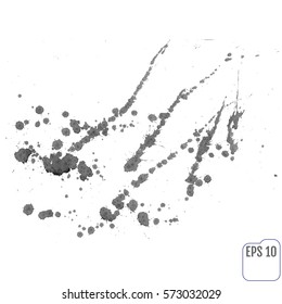 black blots on the white background. Ink stains.