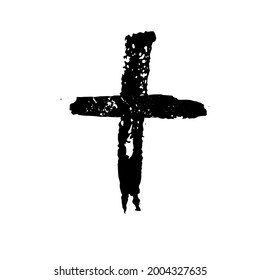 Cruz de manchas negras. Ilustración del vector