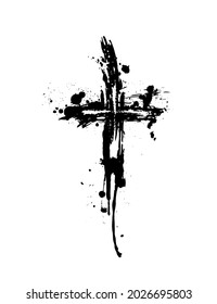 Cruz de manchas negras. Ilustración del vector