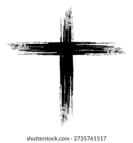 Black blotted cross. Vector illustration. EPS 10