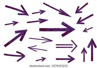 black blue abstract arrows set vector