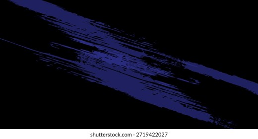 Fundo abstrato preto e azul com traçado de pincel e estilo de meio-tom.

