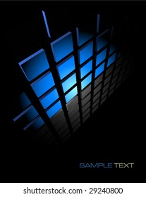 composición de fondo abstracto en negro y azul - ilustración vectorial - versión jpeg en mi portafolio