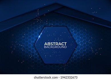 Schwarz-blau abstraktes Hintergrunddesign, technisches Corporate Business Template.