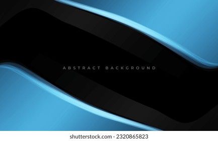 Black and blue abstract background with diagonal frame effect. Vector illustration