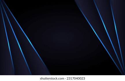 fondo abstracto negro y azul con líneas de resplandor azul y estilo de corte, fondo premium para banner,afiche