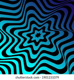 Black and blue abstract background. Optical art. Vector.	