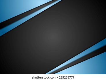 Black and blue abstract design. Vector background